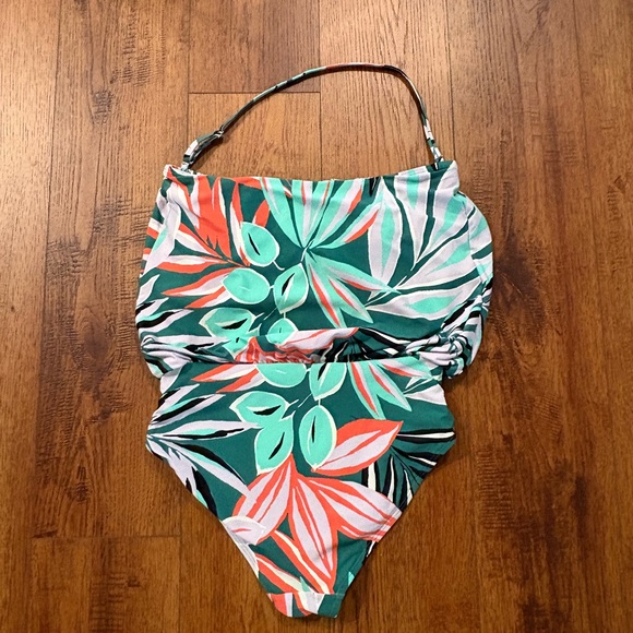 Anne Cole Tropical Blousen One-Piece Swimsuit - Palm Print Size 12 - Picture 8 of 9